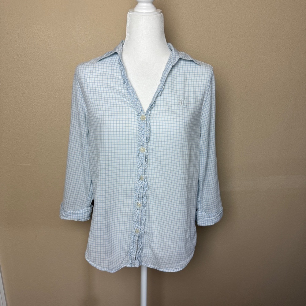 Lauren Ralph Lauren Women’s Button Down Blouse- Medium